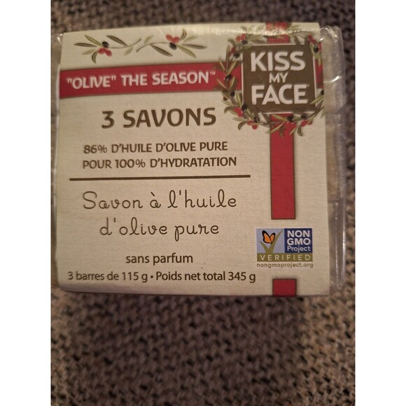 Kiss My Face “Olive” The Season” Olive Oil Soap Bars (3PK) VEGAN-FRAGRANCE FREE - Picture 5 of 5